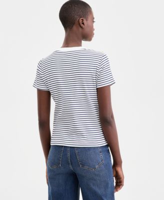 Women's Knit Short-Sleeve Button-Shoulder Top, Macy's Exclusive