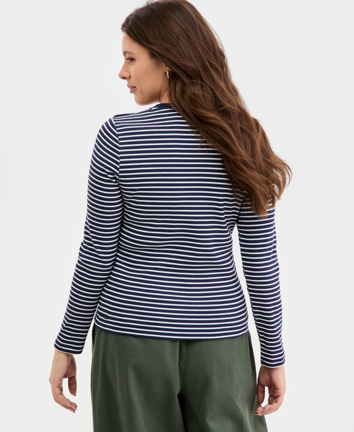 On 34th Women's Knit Long-Sleeve Button-Shoulder Top, Macy's Exclusive