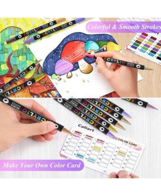 Dual Tip Acrylic Paint Markers, 48 Quick-Dry Water-Based Colors for Rock, Ceramic, Wood, Canvas & Plastic DIY Crafts