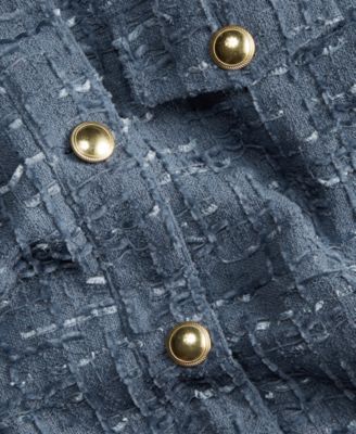 Women's Woven Solid Cropped Tweed Jacket, Macy's Exclusive
