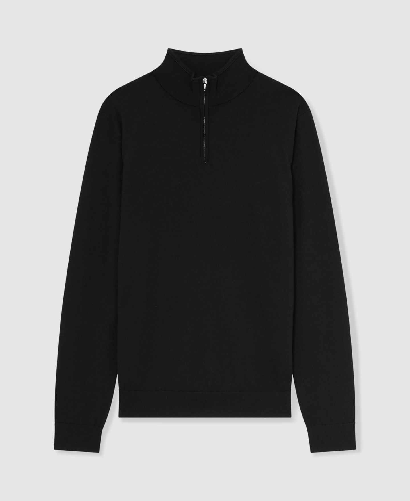 Мужской свитер REISS Blackhall Merino Wool Half-Zip Funnel Neck, цвет: Чёрный — фото 5
