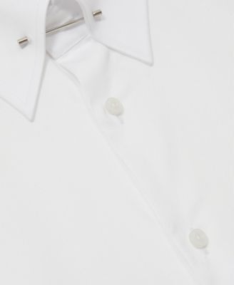 Men's Regular-Fit Cotton Pin-Collar Shirt