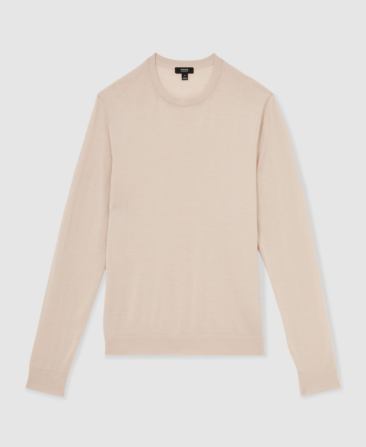 Мужской свитер REISS Wessex Merino Wool Crew Neck, цвет: Бежевый — фото 2