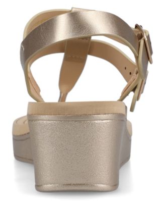 Womens Bianca Medium and Wide Width Comfort System Wedge Heel Buckle Sandals