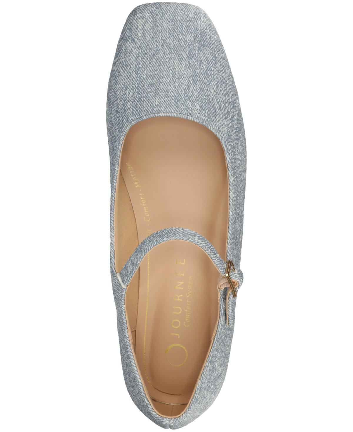 Journee Collection Womens Carrie Medium and Wide Width Buckle Square Toe Mary Jane Dress Flats