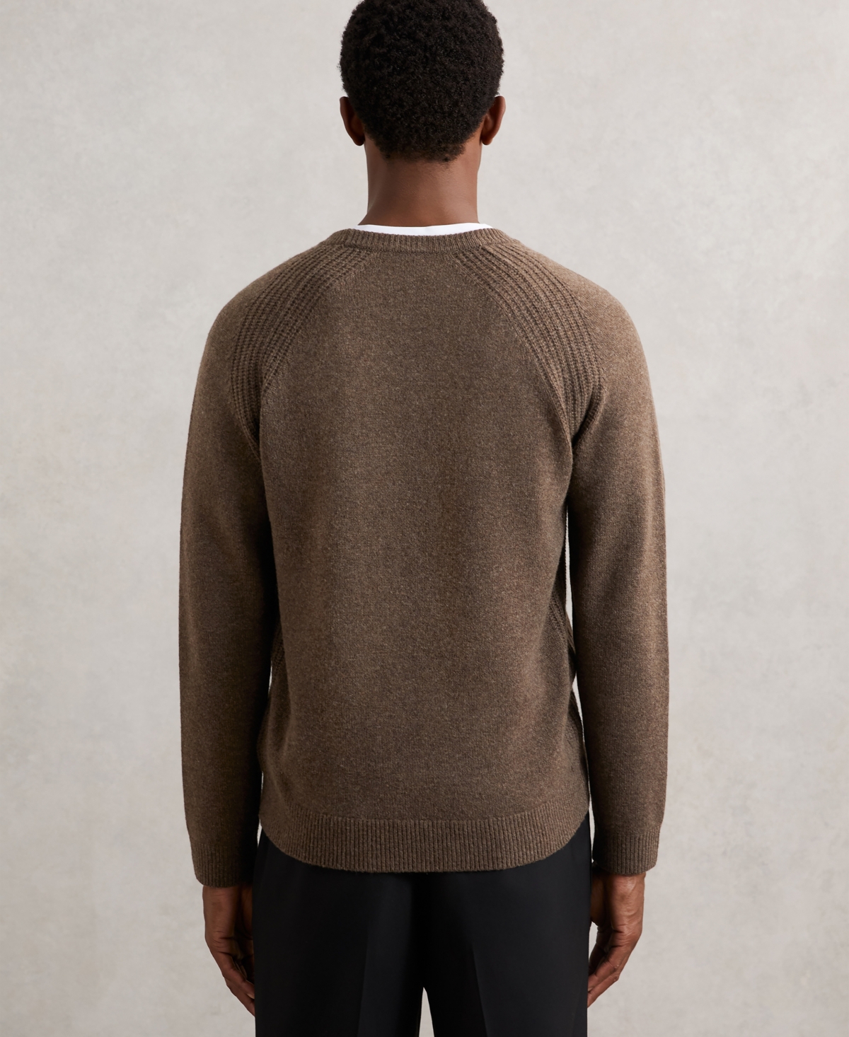 Reiss Foulton Wool & Cashmere Raglan Sweater In Brown