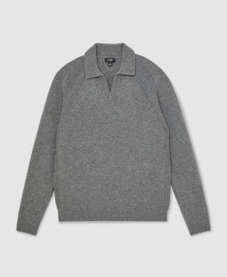 Men's Wool-Cashmere Open-Collar Sweater