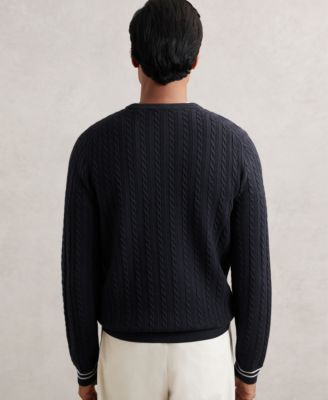 Men's Regular Fit Cable-Knit Wool-Blend Sweater