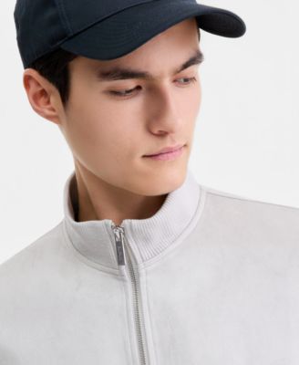 Men's Faux-Suede Bomber Jacket, Macy's Exclusive