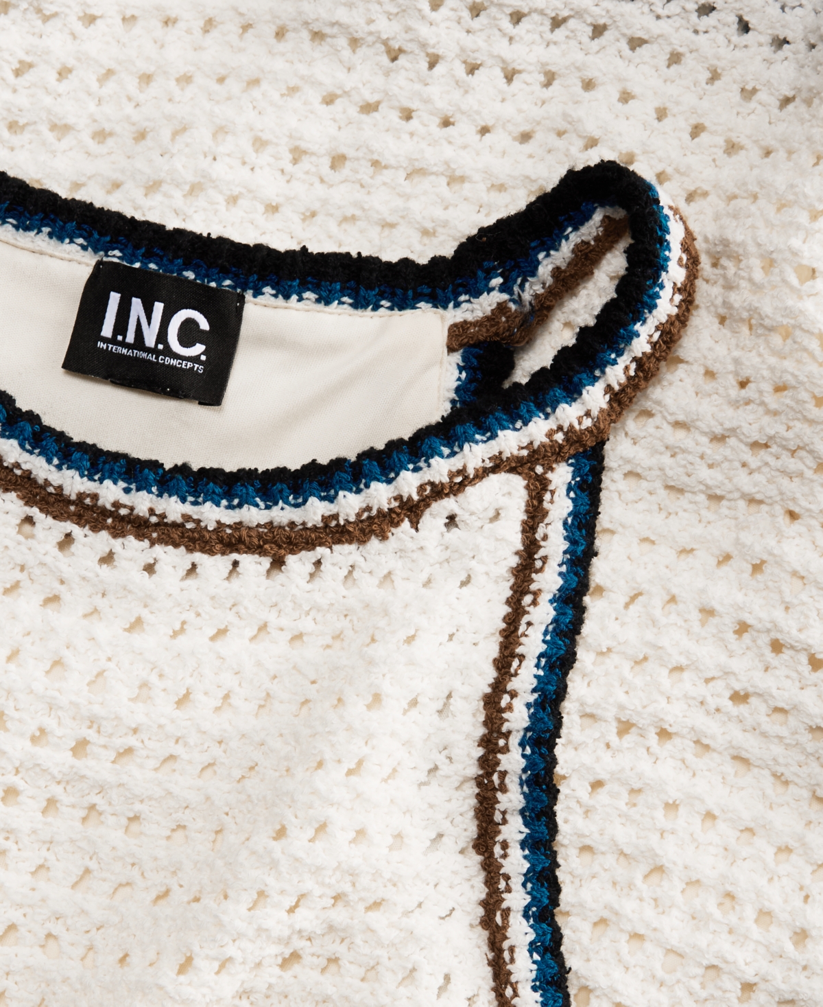 I.n.c. International Concepts Women's Sleeveless Crochet Striped Sweater Dress, Macy's Exclusive