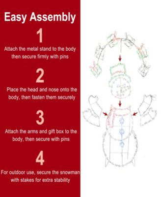 5' 2D Outdoor Snowman Christmas Holiday D&eacute;cor