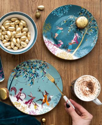 Sara Miller Woodland Tales Plates, Set of 4
