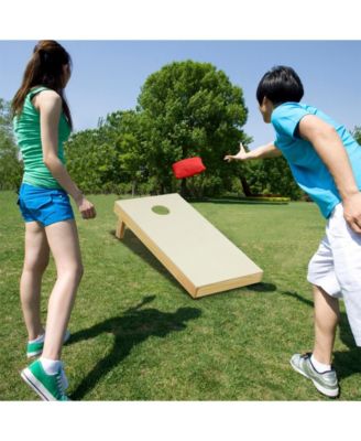 Solid Wood Cornhole Board Set Portable Corn Hole Game Board Includes 8 Bean Bags-M.