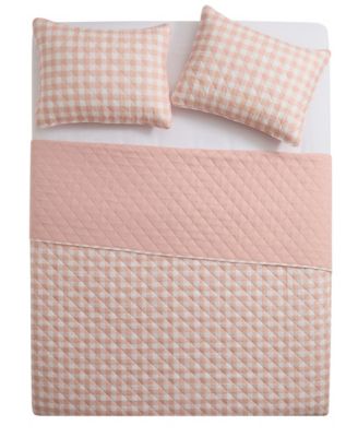 Gingham Microfiber 2-Pc. Quilt Set, Twin