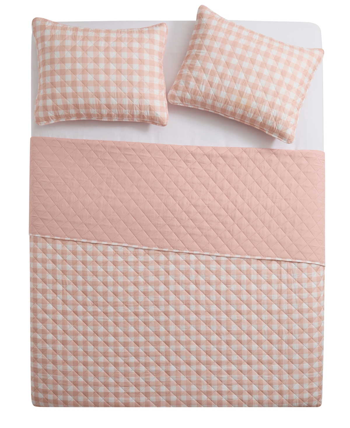 Vcny Home Gingham Microfiber 2-Pc. Quilt Set, Twin