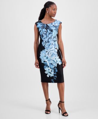Petite Floral-Print Sheath Dress