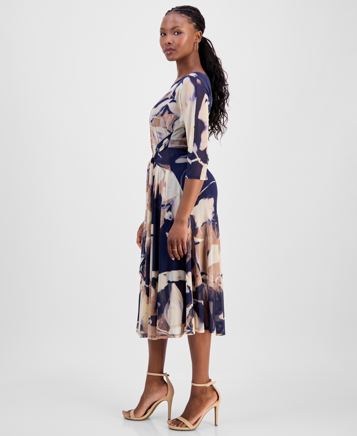 Robbie Bee Women's Tie-Front Midi Dress