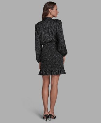 Women's Hammered Satin Smocked Dress