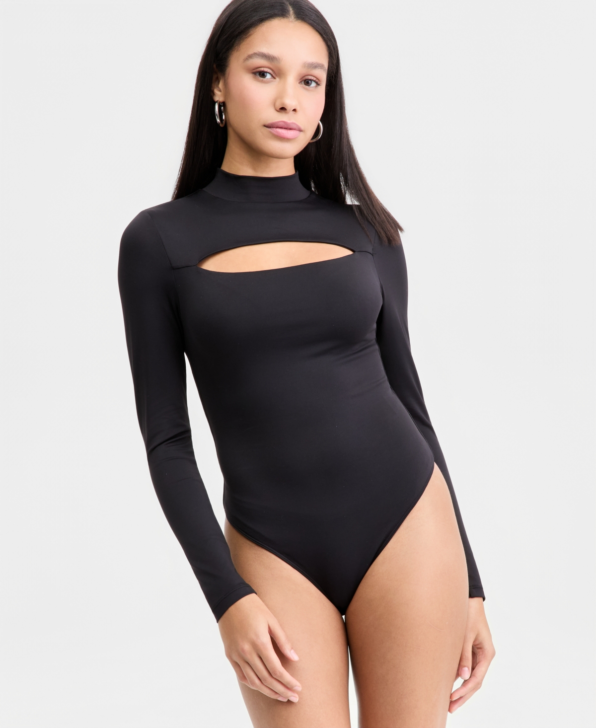 Bar Iii Women's Cutout Long-Sleeve Bodysuit, Macy's Exclusive