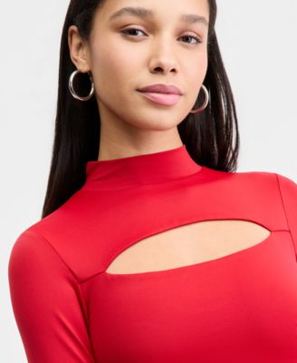 Women's Cutout Long-Sleeve Bodysuit, Macy's Exclusive 