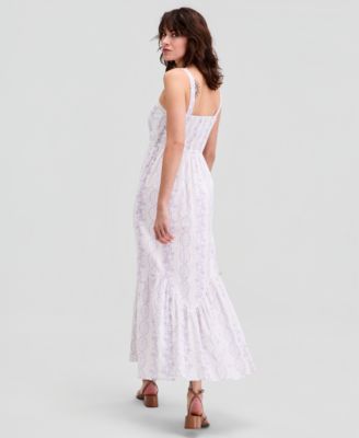 Women's Printed Eyelet Cotton Maxi Dress, Macy's Exclusive