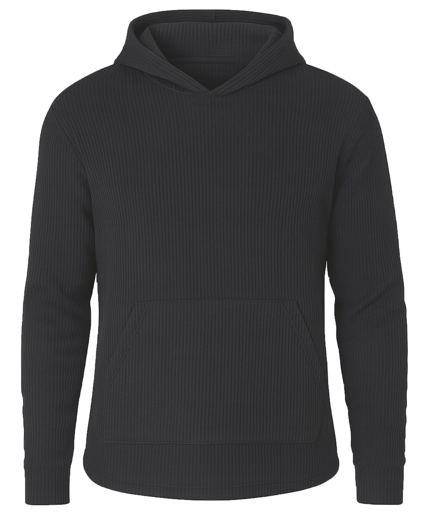 Мужское худи Blue Ice Waffle Knit Thermal Pull-On, цвет: Чёрный — фото 2