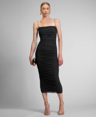 RACHEL Rachel Roy - Women's Sivon Mesh Square Neck Midi Dress