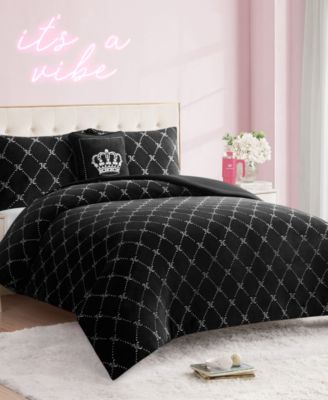 Plush Reversible Trellis Link Comforter Set
