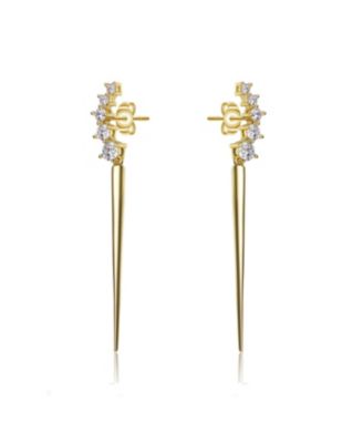 Women's 14K Gold Plated Elegant Waterfall Spike Dangle Earrings