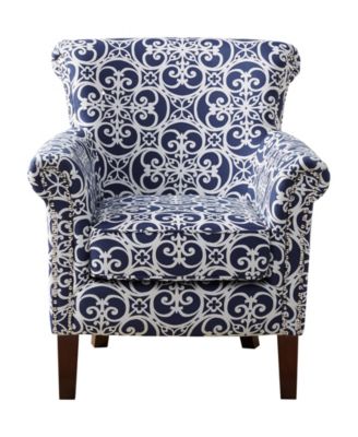29" Polyester Upholstery Double-Row Nailhead Trim Club Chair