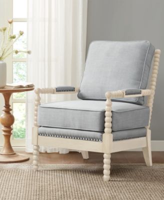 25.5" Solid Wood Frame Turned-wood legs Accent Armchair