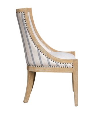 24" Upholstery Brass Nailhead Trim Dining Chair