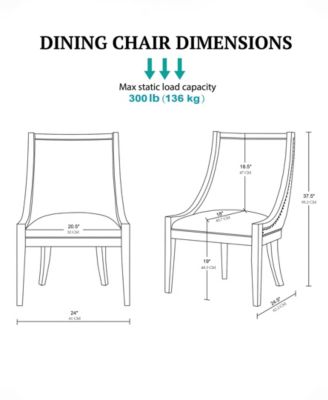 24" Upholstery Brass Nailhead Trim Dining Chair