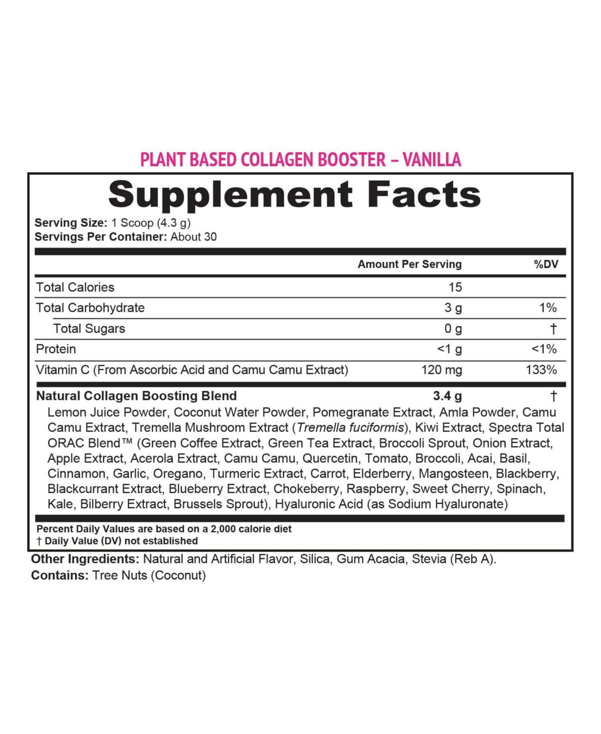 Vitauthority Plant Based Collagen Boost, Vanilla, 130gm