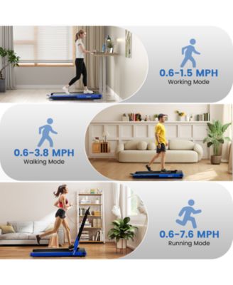 3-in-1 3HP Folding Treadmill with Smart Apps Remote Control and Speakers