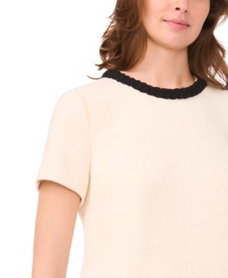 Women's Short-Sleeve Tweed Dress