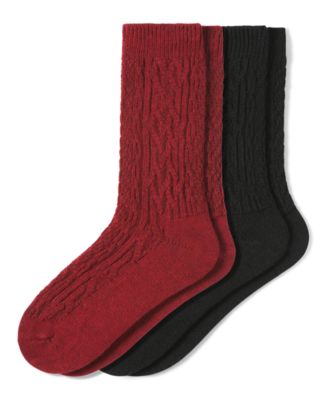 Women's 2-Pack Knit Diamond Crew Socks