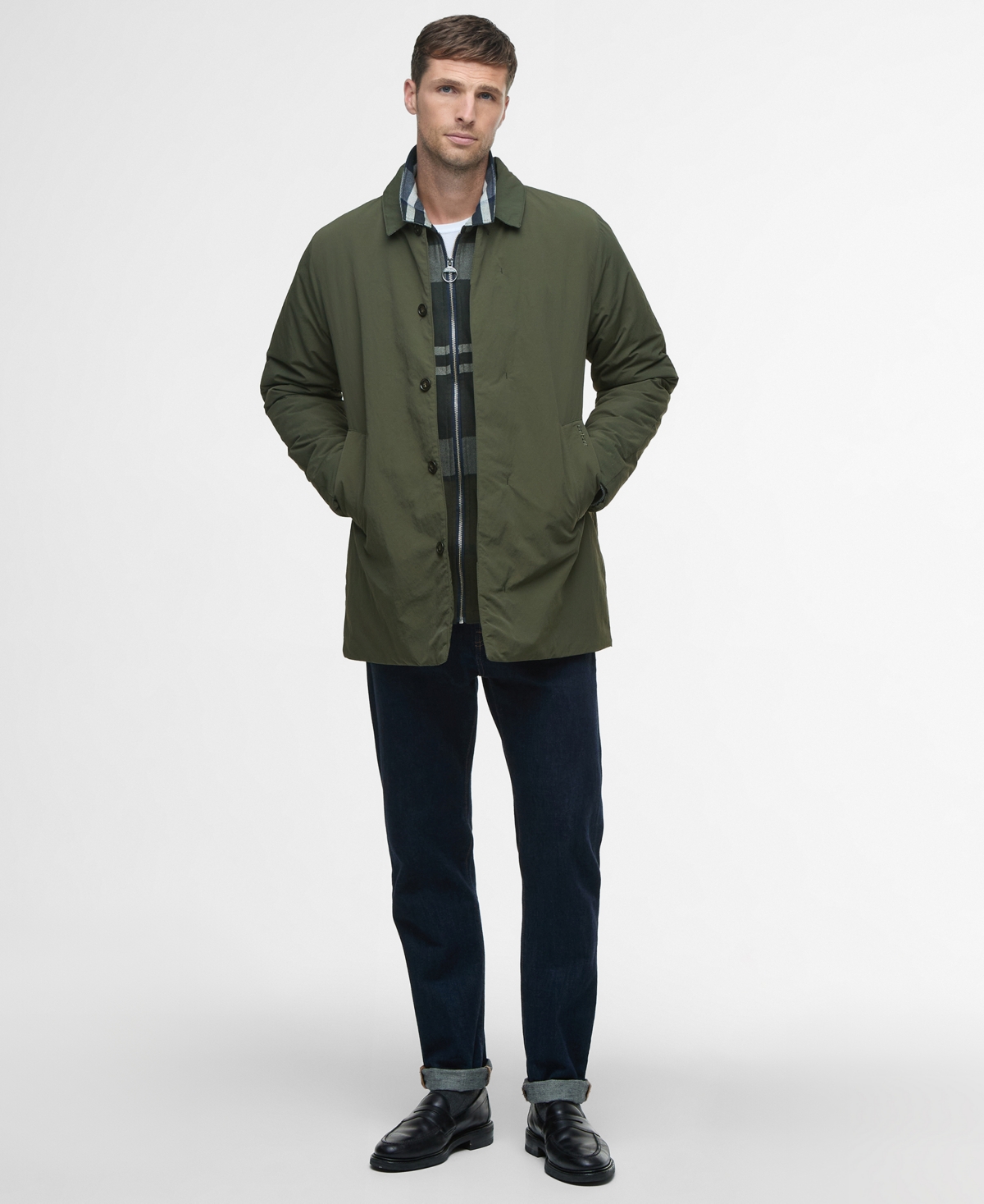 Barbour Men's Wadded Lorden Showerproof Long-Sleeve Mac Jacket