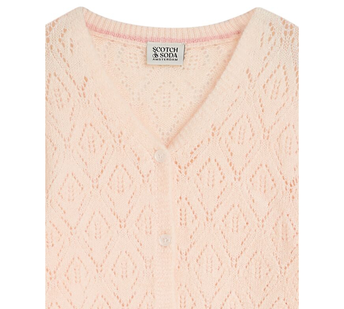 Scotch & Soda Girls 7-16 Pointelle Knit Sweater In Neutral