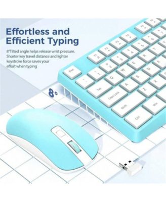 Wireless Keyboard And Mouse Combo - 2.4G Full-Sized Keyboard Mouse, 3 DPI Adjustable Cordless Keyboard And Mouse, Quiet Click Computer Laptop