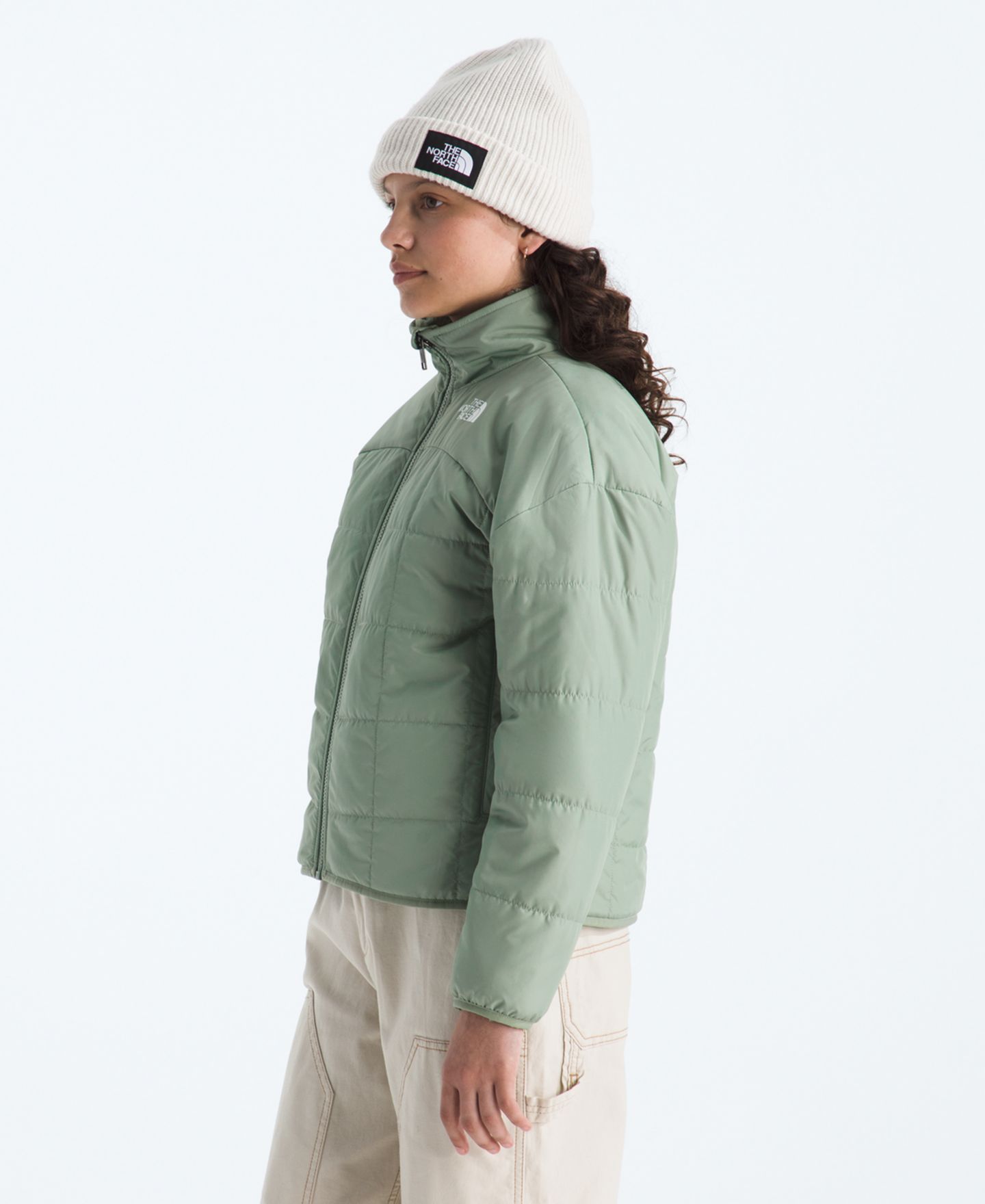 Куртка The North Face Reversible Shasta Full Zipper Jacket для девочек, цвет: Сланцевый мох — фото 5