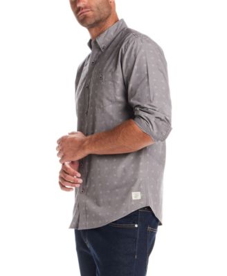Men's Long-Sleeve Jacquard Dobby Chambray Shirt