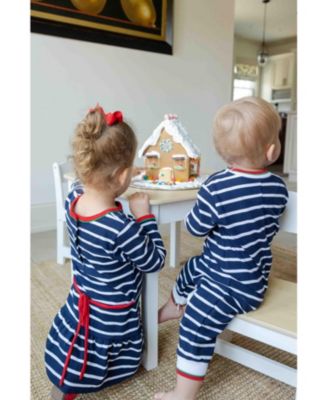 Baby Boys Stripe Knit Longall With Holiday Lights Dog