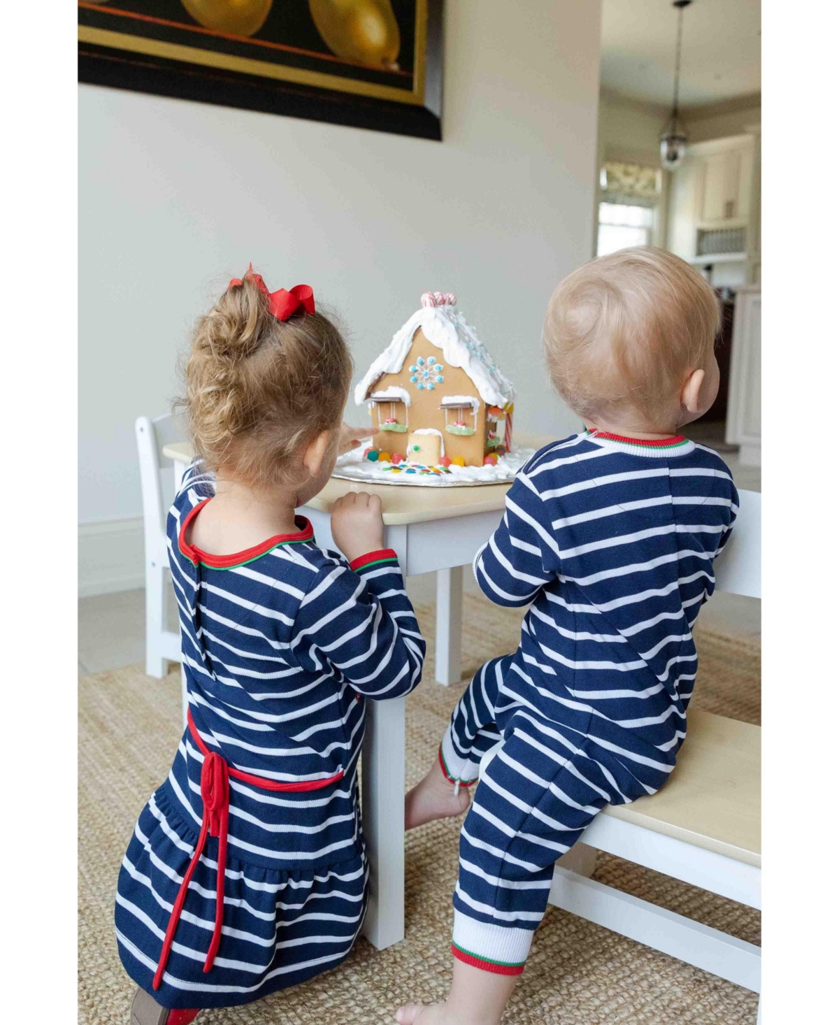 Florence Eiseman Baby Boys Stripe Knit Longall With Holiday Lights Dog