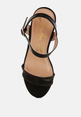 Womens Orpina Mesh Pin Buckle Block Heels