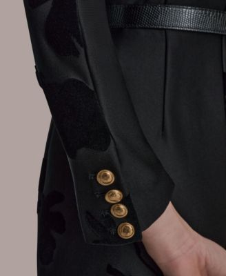 Petite Embossed Boat Neck Velvet Dress