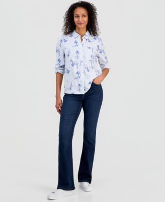 Women's Floral Stripe Shirt, Macy's Exclusive