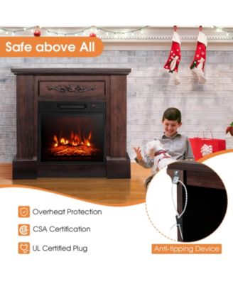 1400W TV Stand Electric Fireplace Mantel with Remote Control