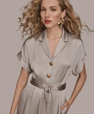 Women's Satin Wide Leg Jumpsuit