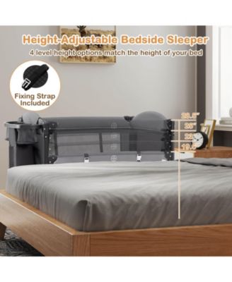 Baby Bassinet Bedside Crib with Changing Table Mattress Detachable Canopy Basket